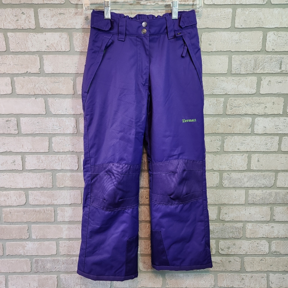 Zermatt Girls Youth Purple Snow Pants Double Patched Size L